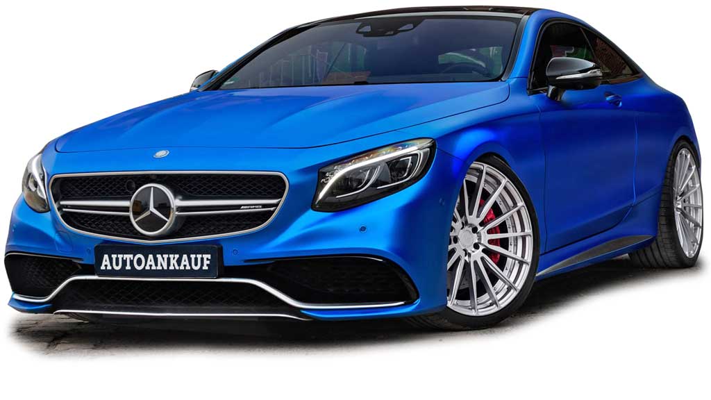 Mercedes Benz Coupe AMG blau-matt kaufe-alle-autos-schweiz